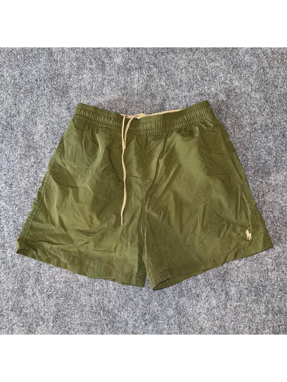 Polo Ralph Lauren Olive Green Lined Swim Trunks Mens SM Vtg y2k 90s Rare